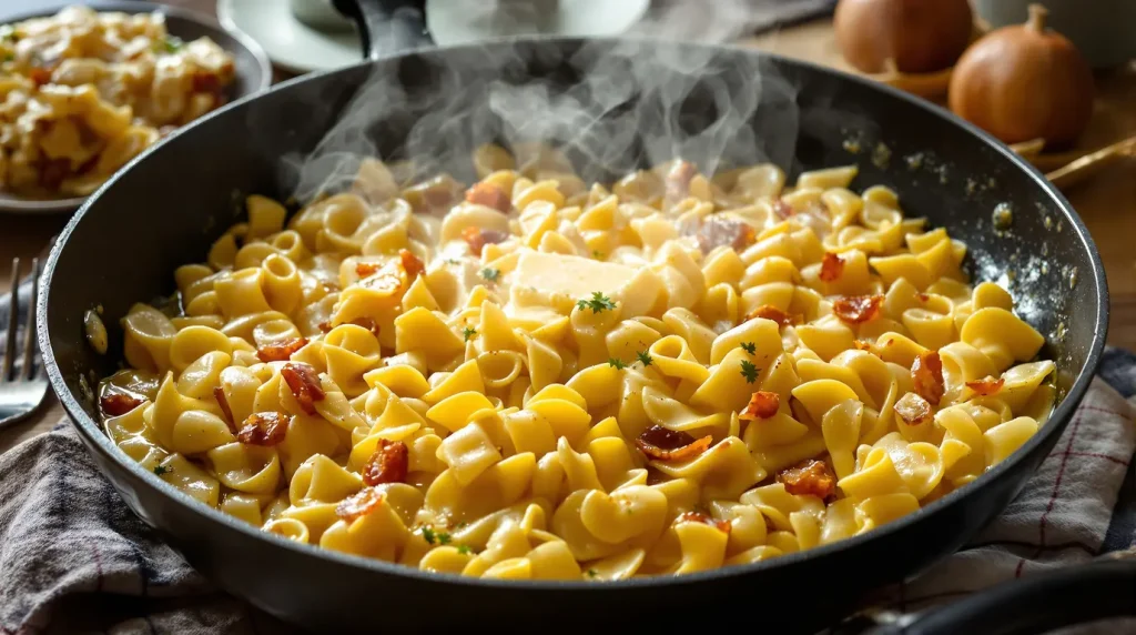 « Je n'avais jamais goûté un plat d'aussi réconfortant » : la poêlée spätzle-munster prête en 10 minutes seulement