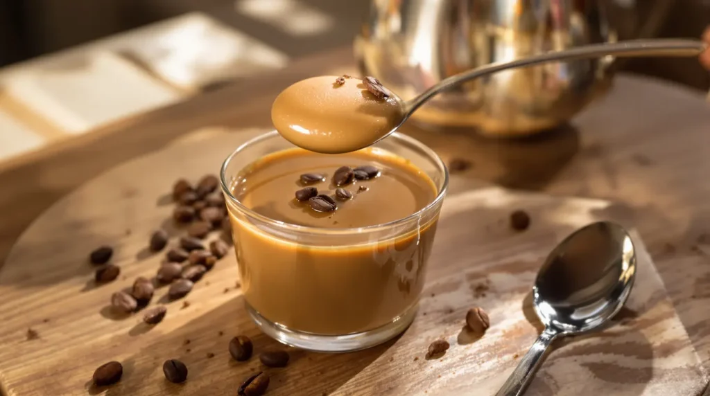 J’ai troqué les flans et mousses du commerce pour cette crème dessert au café maison : onctueuse, sans œufs et très simple à préparer !